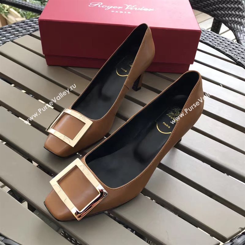 Roger Vivier RV tan heels shoes 4243