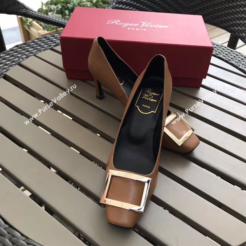 Roger Vivier RV tan heels shoes 4243