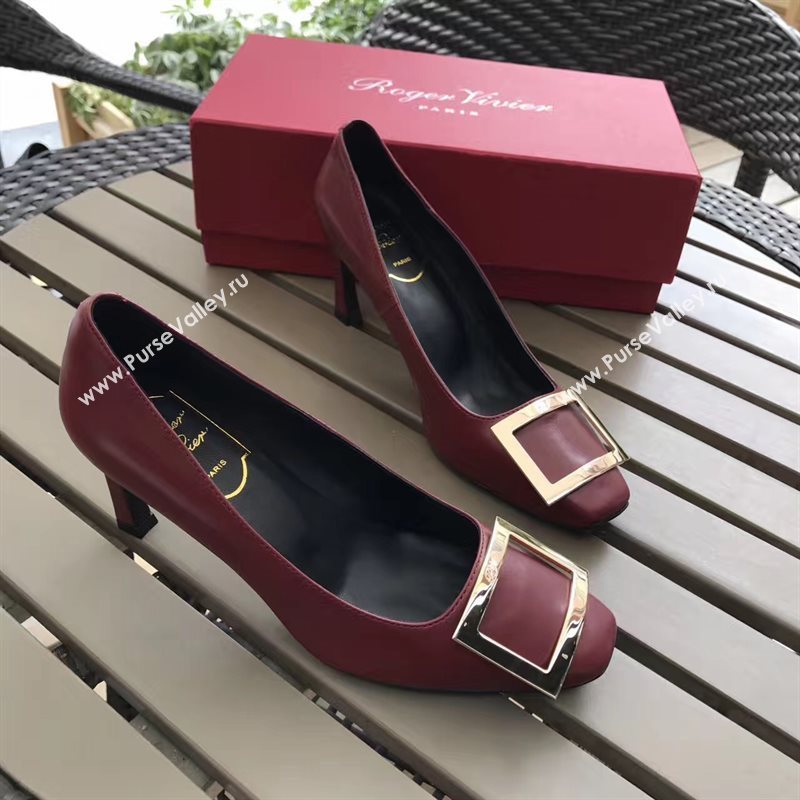Roger Vivier RV wine heels shoes 4244