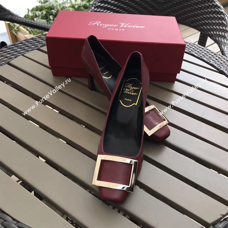 Roger Vivier RV wine heels shoes 4244