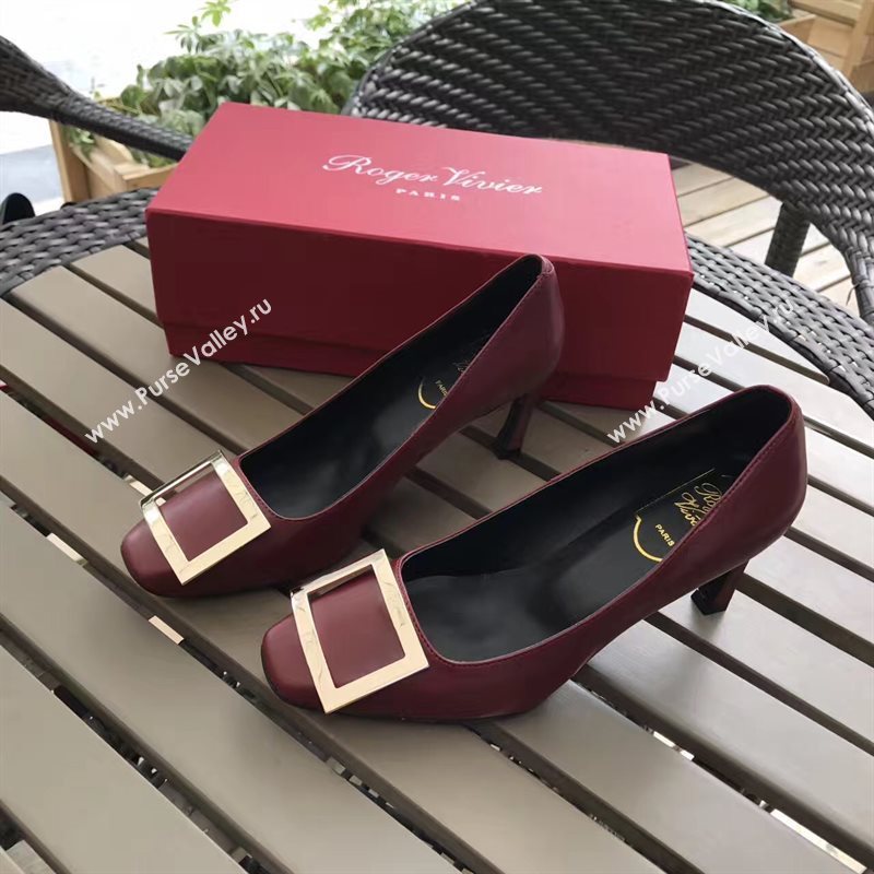 Roger Vivier RV wine heels shoes 4244