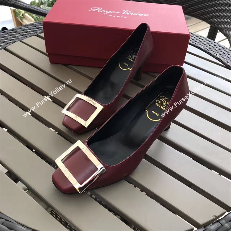 Roger Vivier RV wine heels shoes 4244