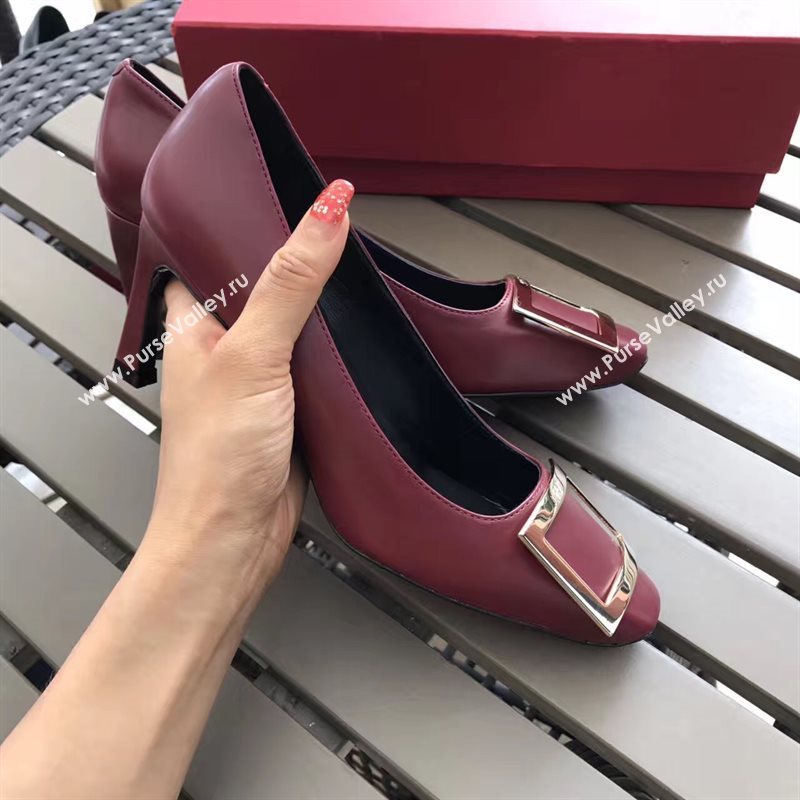 Roger Vivier RV wine heels shoes 4244
