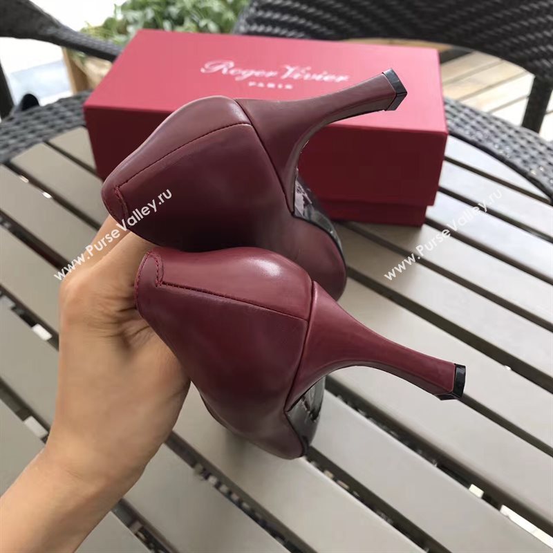 Roger Vivier RV wine heels shoes 4244