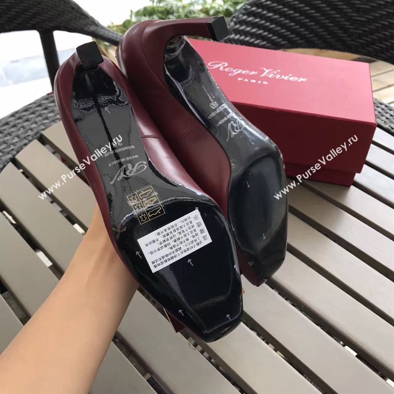 Roger Vivier RV wine heels shoes 4244