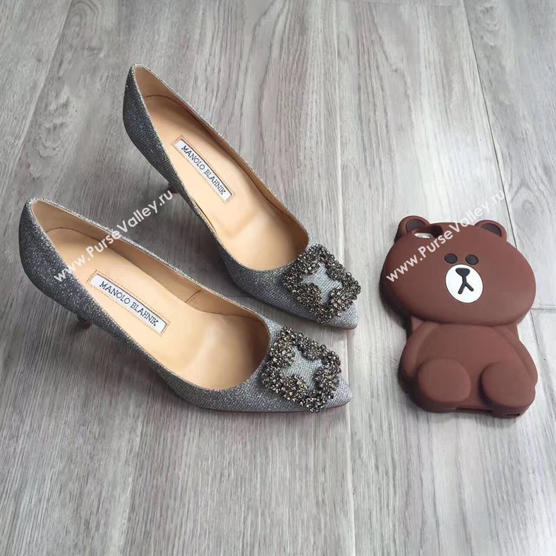Manolo Blahnik MB gray heels shoes 4249