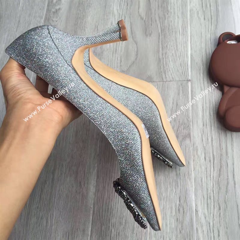 Manolo Blahnik MB gray heels shoes 4249