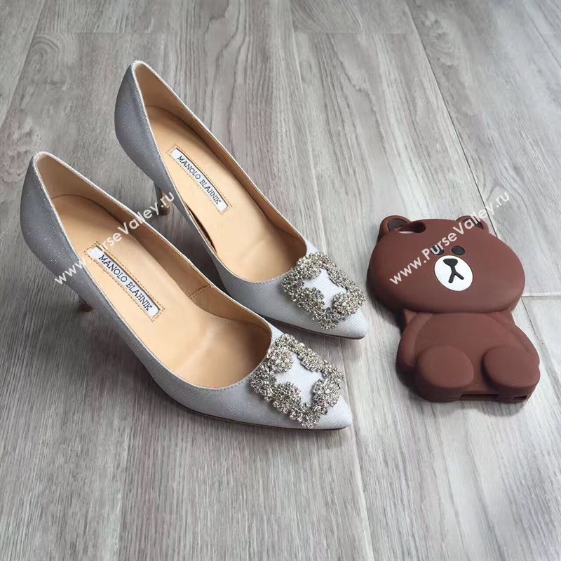 Manolo Blahnik MB heels gray light shoes 4251