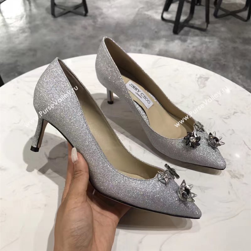 Jimmy Choo JC heels gray light shoes 4254