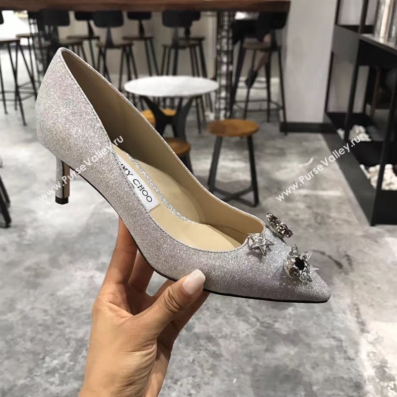 Jimmy Choo JC heels gray light shoes 4254
