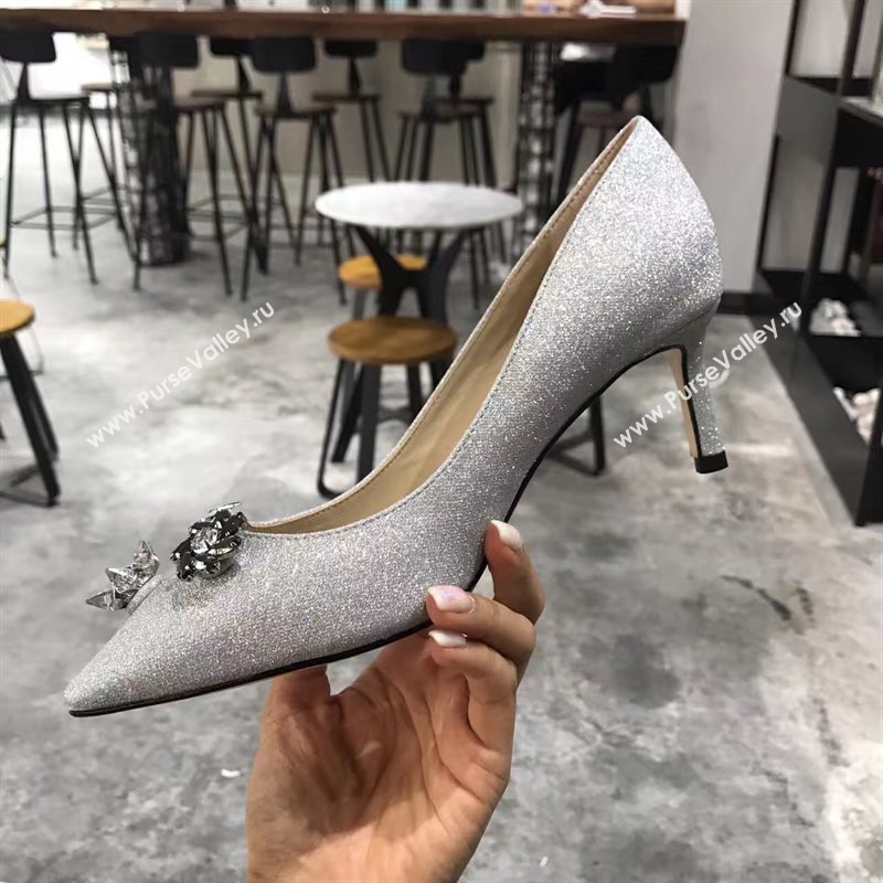 Jimmy Choo JC heels gray light shoes 4254