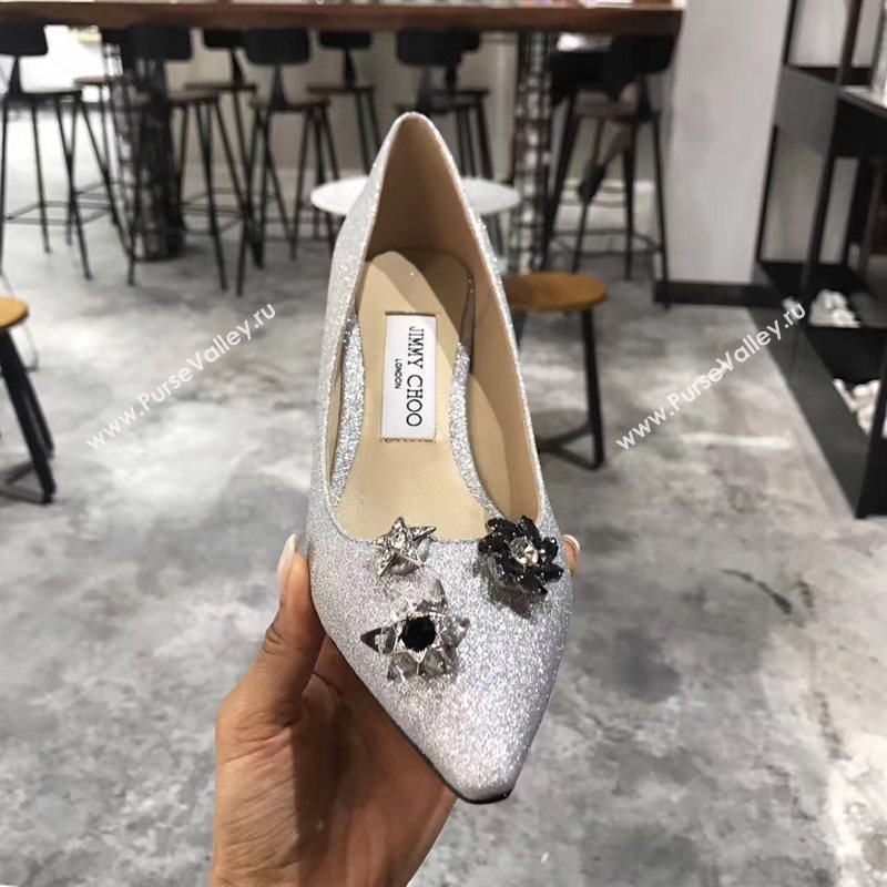 Jimmy Choo JC heels gray light shoes 4254