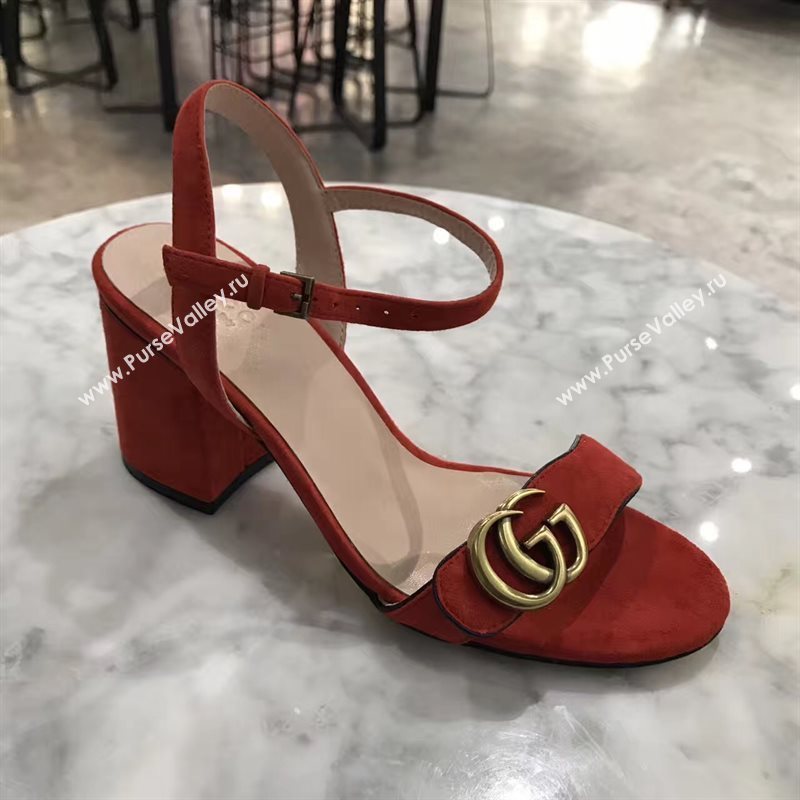 Gucci heels sandals orange suede Shoes 4256