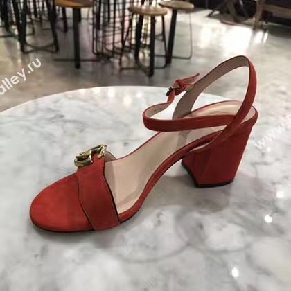 Gucci heels sandals orange suede Shoes 4256