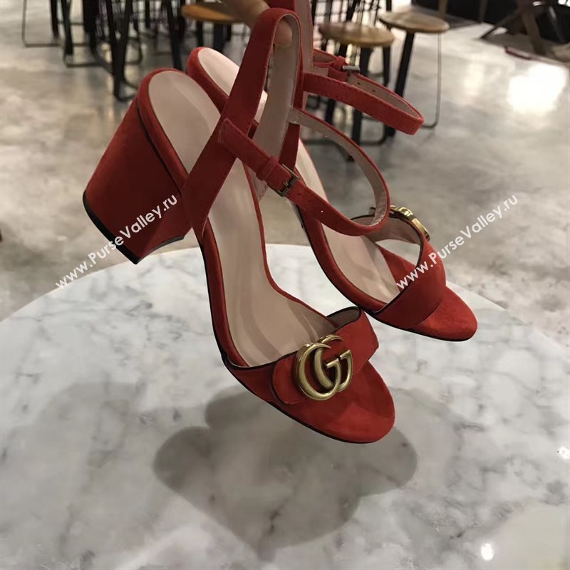 Gucci heels sandals orange suede Shoes 4256