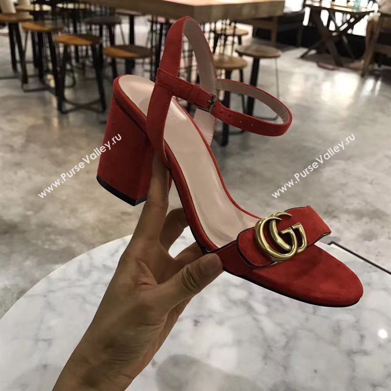 Gucci heels sandals orange suede Shoes 4256