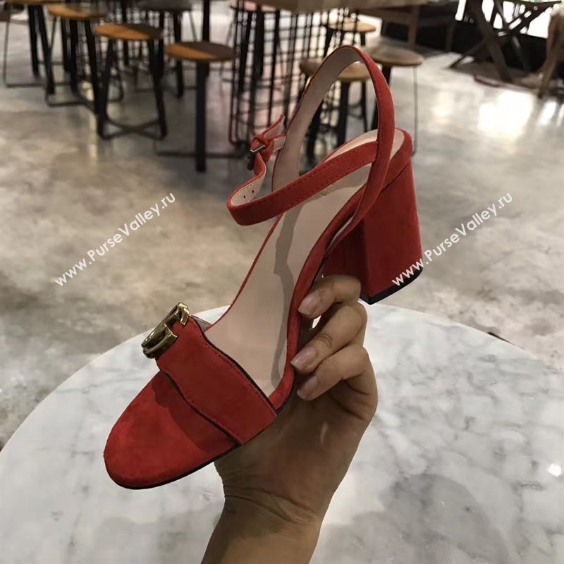 Gucci heels sandals orange suede Shoes 4256