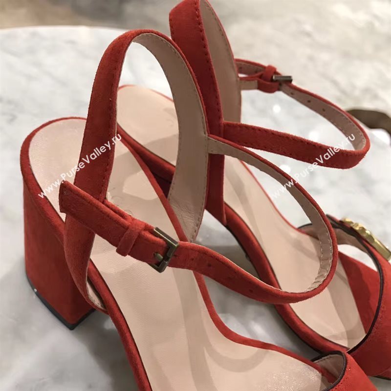 Gucci heels sandals orange suede Shoes 4256