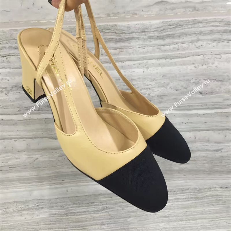 Chanel heels tan black v Shoes 4262