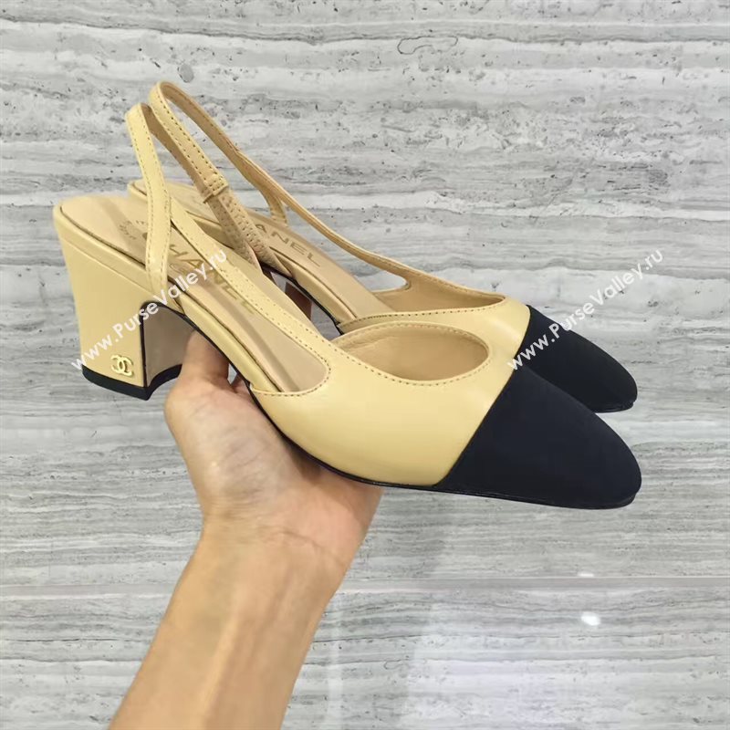 Chanel heels tan black v Shoes 4262