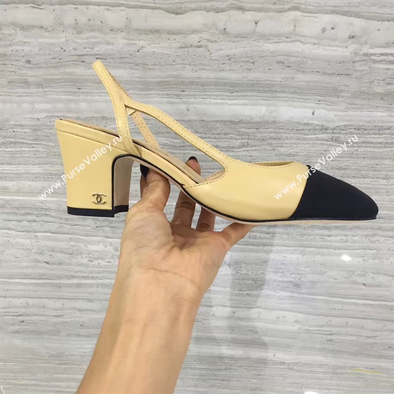 Chanel heels tan black v Shoes 4262