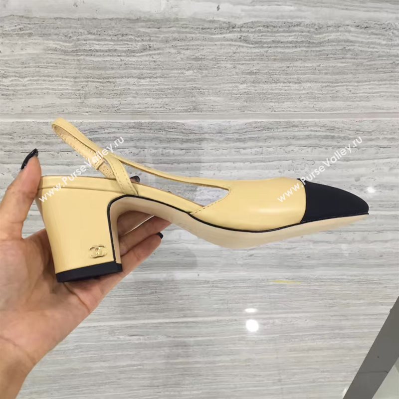Chanel heels tan black v Shoes 4262