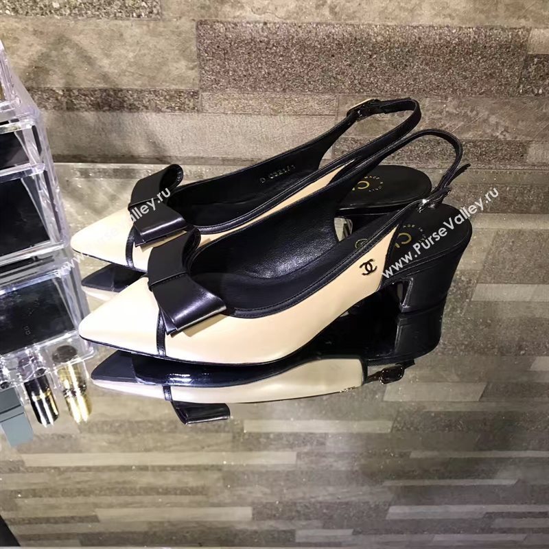 Chanel heels light tan black v Shoes 4263