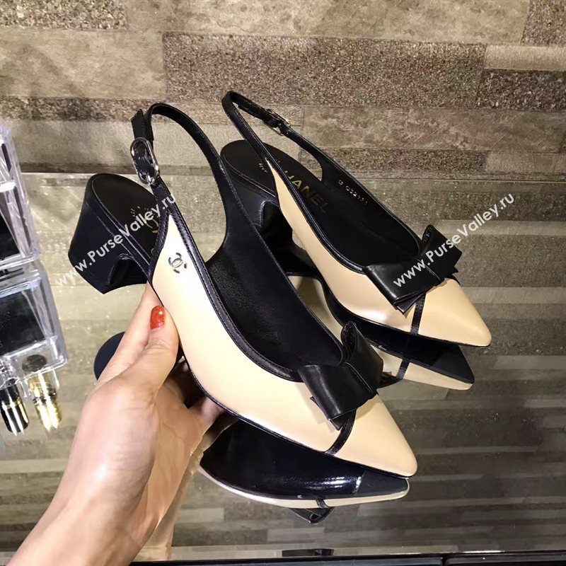 Chanel heels light tan black v Shoes 4263
