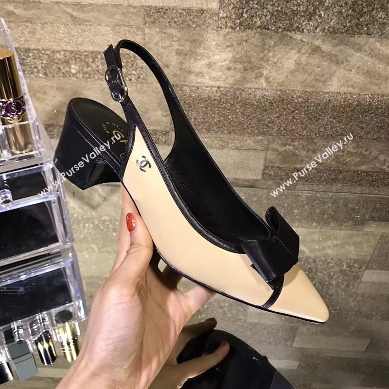 Chanel heels light tan black v Shoes 4263