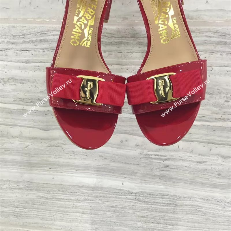 Ferragamo heels sandals red paint shoes 4267