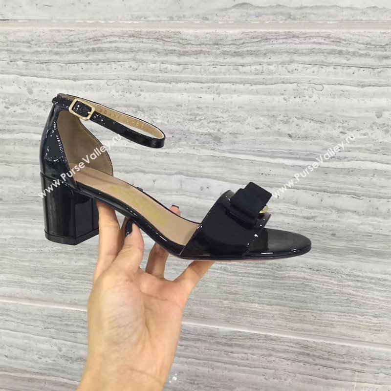 Ferragamo heels sandals black paint shoes 4268