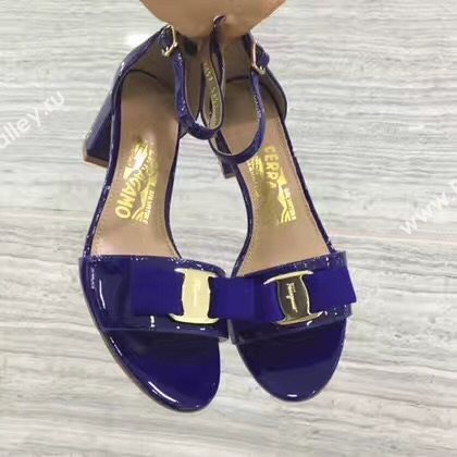 Ferragamo heels sandals navy paint shoes 4269