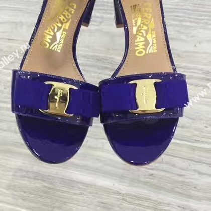 Ferragamo heels sandals navy paint shoes 4269