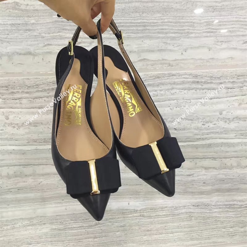 Ferragamo heels black sandals shoes 4272