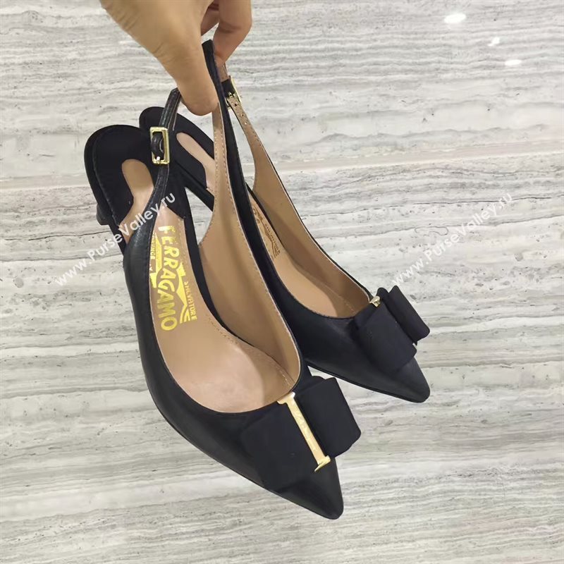 Ferragamo heels black sandals shoes 4272