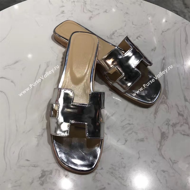 Hermes paint silver sandals shoes 4275