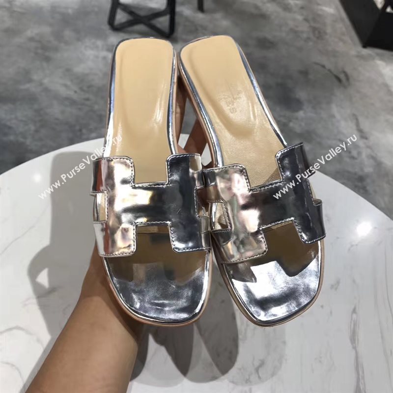 Hermes paint silver sandals shoes 4275