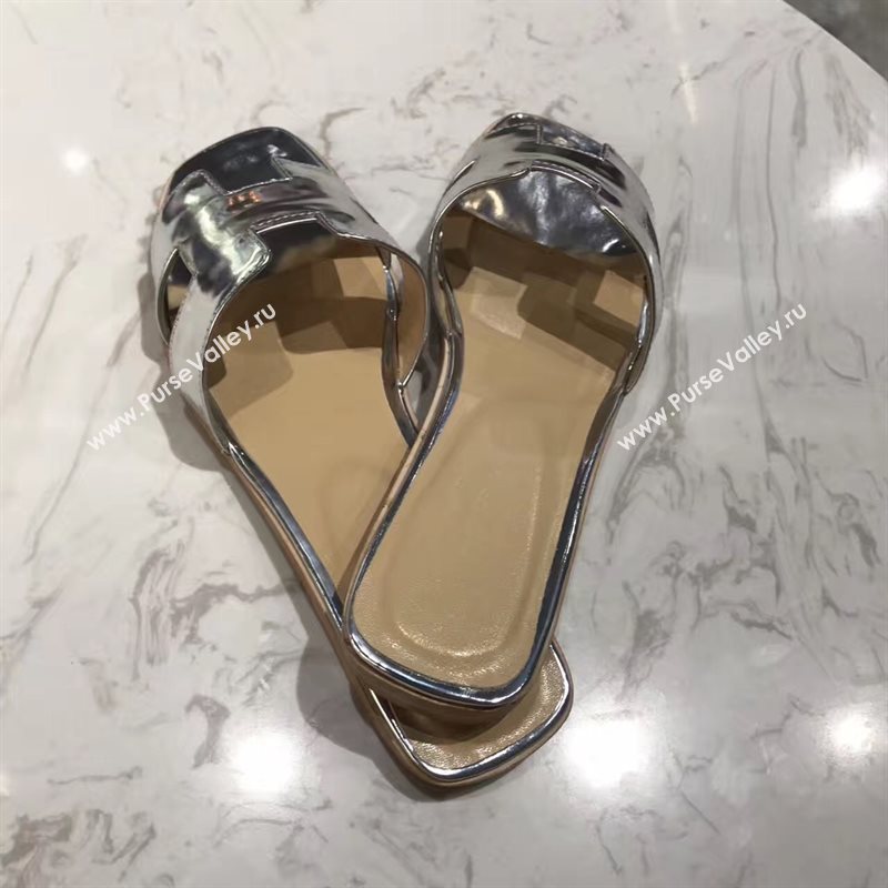 Hermes paint silver sandals shoes 4275