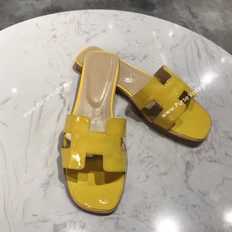 Hermes paint yellow sandals shoes 4276