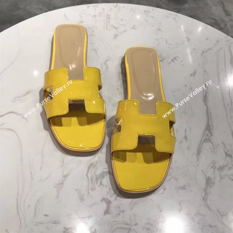 Hermes paint yellow sandals shoes 4276