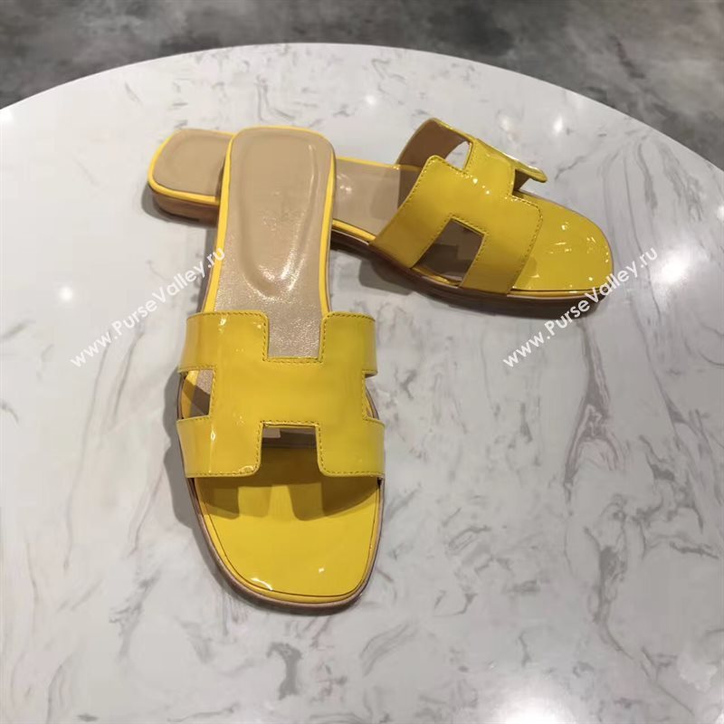 Hermes paint yellow sandals shoes 4276
