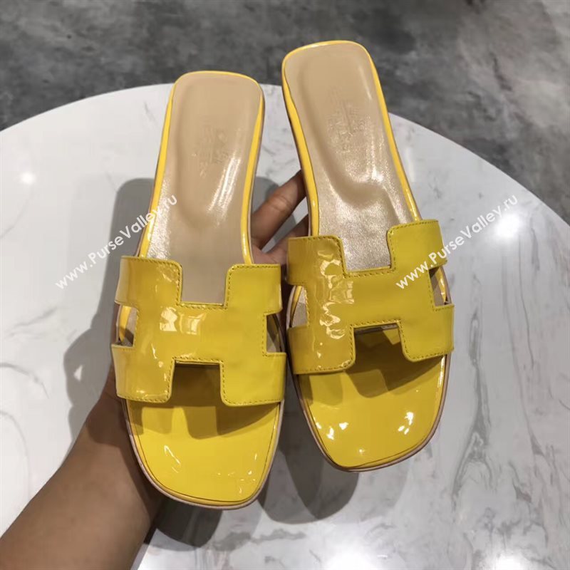 Hermes paint yellow sandals shoes 4276