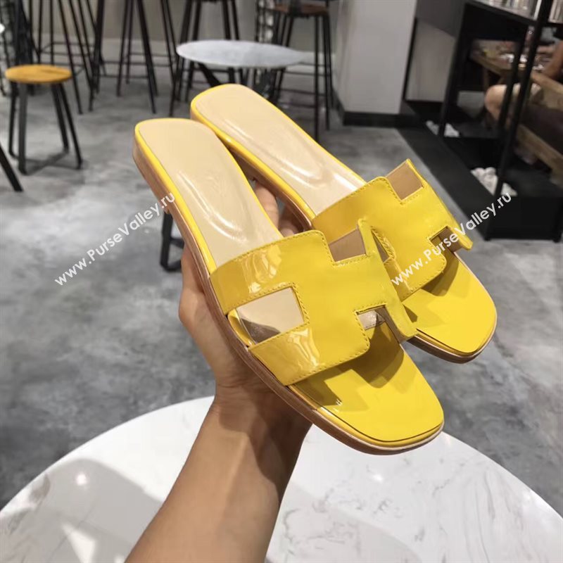 Hermes paint yellow sandals shoes 4276