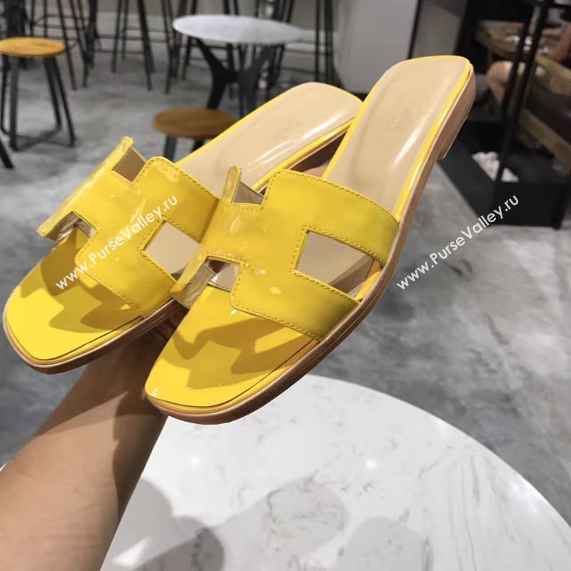 Hermes paint yellow sandals shoes 4276