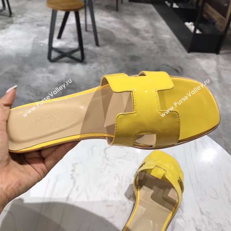Hermes paint yellow sandals shoes 4276