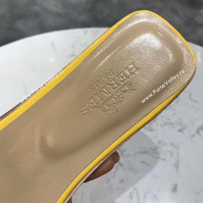Hermes paint yellow sandals shoes 4276