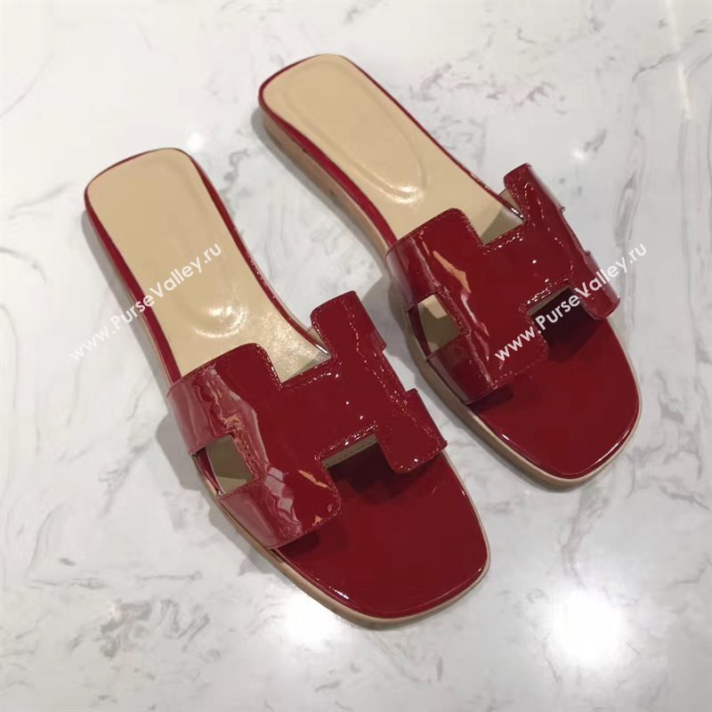 Hermes paint red sandals shoes 4277