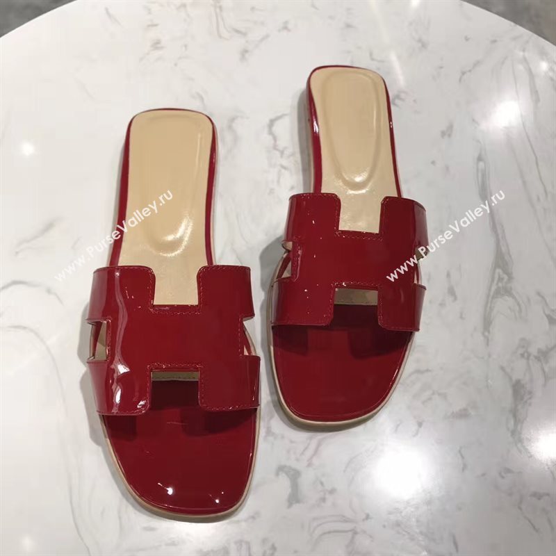Hermes paint red sandals shoes 4277