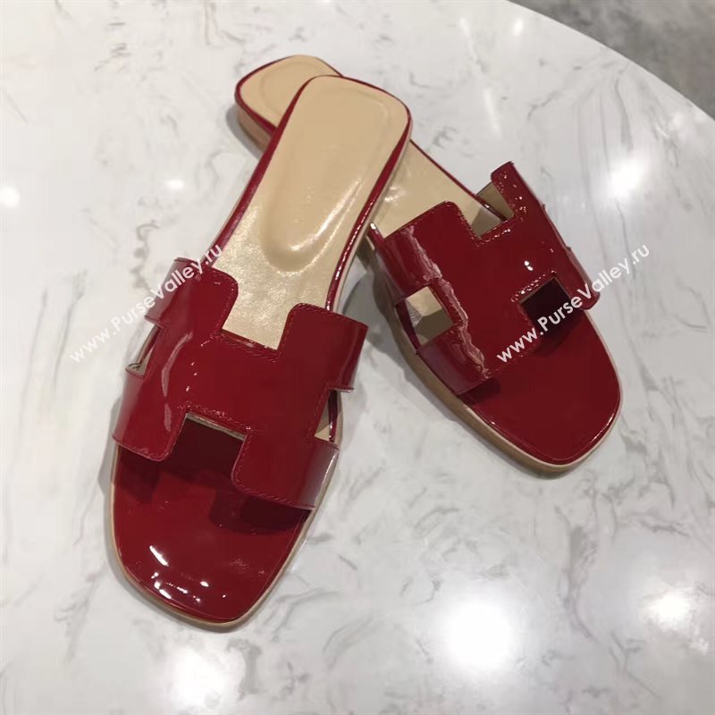 Hermes paint red sandals shoes 4277