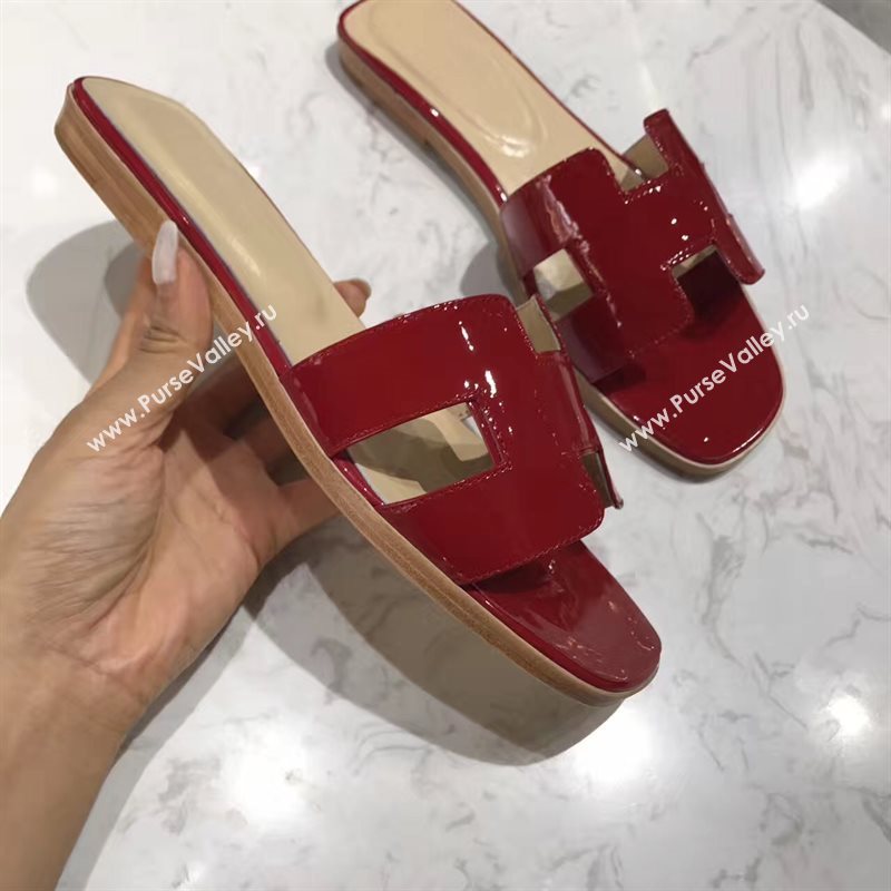 Hermes paint red sandals shoes 4277
